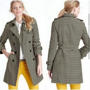 Loft Striped Trench Coat Petite Large